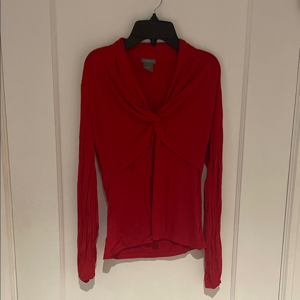 Ann Taylor Vibrant Red Long Sleeve Top